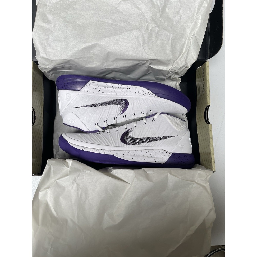 Nike Kobe AD Mid 'Baseline' Basketball Shoe-White/Court Purple-Black 13